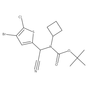 Carbamic acid, N-[(4-bromo-5-chloro-2-thienyl)cyanomethyl]-N-cyclobutyl-, 1,1-dimethylethyl ester结构式