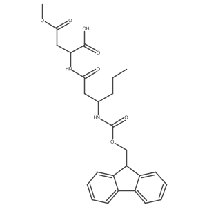 (2R)-2-[(3R)-3-({[(9H-fluoren-9-yl)methoxy]carbonyl}amino)hexanamido]-4-methoxy-4-oxobutanoic acid结构式