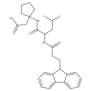 2-{1-[2-({[(9H-fluoren-9-yl)methoxy]carbonyl}amino)-4,4-difluorobutanamido]cyclopentyl}acetic acid结构式
