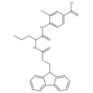 3-chloro-4-[2-({[(9H-fluoren-9-yl)methoxy]carbonyl}amino)pentanamido]benzoic acid Structure
