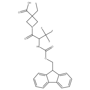 3-ethyl-1-[2-({[(9H-fluoren-9-yl)methoxy]carbonyl}amino)-3,3,3-trifluoropropanoyl]azetidine-3-carboxylic acid Structure