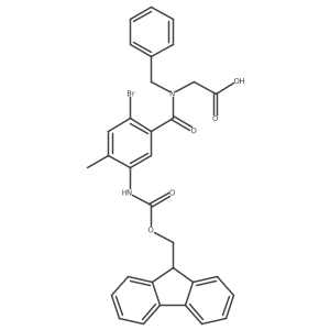 2-{N-benzyl-1-[2-bromo-5-({[(9H-fluoren-9-yl)methoxy]carbonyl}amino)-4-methylphenyl]formamido}acetic acid结构式