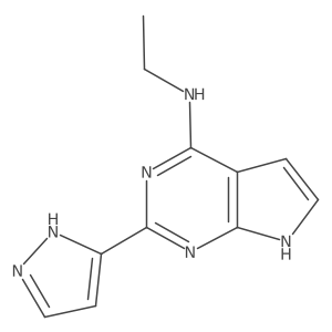 N-ethyl-2-(1H-pyrazol-3-yl)-7H-pyrrolo[2,3-d]pyrimidin-4-amine结构式