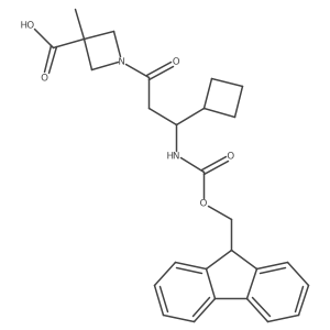 1-[3-cyclobutyl-3-({[(9H-fluoren-9-yl)methoxy]carbonyl}amino)propanoyl]-3-methylazetidine-3-carboxylic acid Structure