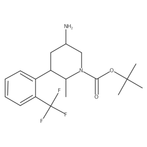 Tert-butyl 5-amino-2-methyl-3-[2-(trifluoromethyl)phenyl]piperidine-1-carboxylate结构式