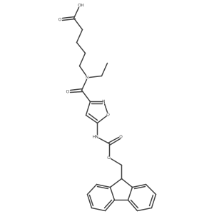 5-{N-ethyl-1-[5-({[(9H-fluoren-9-yl)methoxy]carbonyl}amino)-1,2-oxazol-3-yl]formamido}pentanoic acid Structure