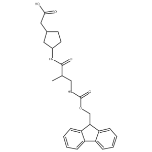 2-{3-[3-({[(9H-fluoren-9-yl)methoxy]carbonyl}amino)-2-methylpropanamido]cyclopentyl}acetic acid Structure