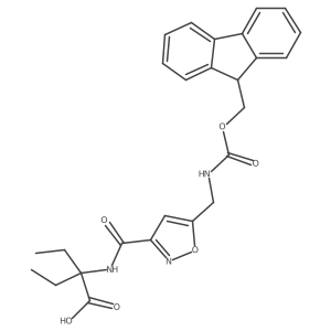 2-ethyl-2-({5-[({[(9H-fluoren-9-yl)methoxy]carbonyl}amino)methyl]-1,2-oxazol-3-yl}formamido)butanoic acid Structure