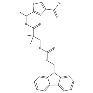 2-{1-[3-({[(9H-fluoren-9-yl)methoxy]carbonyl}amino)-2,2-dimethylpropanamido]ethyl}-1,3-thiazole-4-carboxylic acid Structure