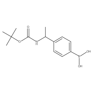 (S)-(4-(1-((tert-Butoxycarbonyl)amino)ethyl)phenyl)boronic acid结构式