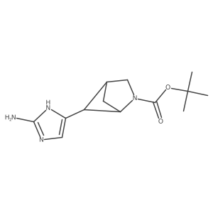tert-butyl (1S,4R)-5-(2-amino-1H-imidazol-5-yl)-2-azabicyclo[2.1.1]hexane-2-carboxylate结构式