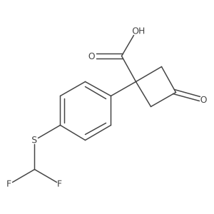 1-{4-[(Difluoromethyl)sulfanyl]phenyl}-3-oxocyclobutane-1-carboxylic acid结构式