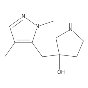 3-[(1,4-dimethyl-1H-pyrazol-5-yl)methyl]pyrrolidin-3-ol Structure