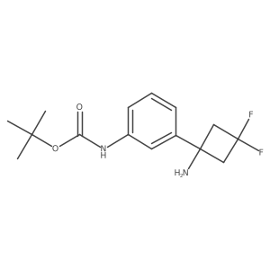tert-butyl N-[3-(1-amino-3,3-difluorocyclobutyl)phenyl]carbamate Structure