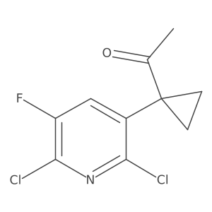 1-[1-(2,6-Dichloro-5-fluoropyridin-3-yl)cyclopropyl]ethan-1-one结构式