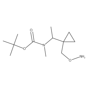 tert-butyl N-(1-{1-[(aminooxy)methyl]cyclopropyl}ethyl)-N-methylcarbamate结构式