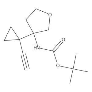 tert-butyl N-[3-(1-ethynylcyclopropyl)oxolan-3-yl]carbamate结构式