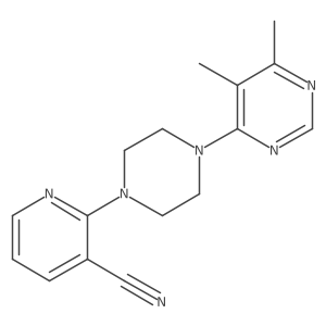 2-[4-(5,6-Dimethylpyrimidin-4-yl)piperazin-1-yl]pyridine-3-carbonitrile结构式