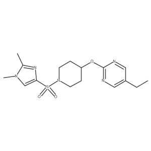 2-({1-[(1,2-dimethyl-1H-imidazol-4-yl)sulfonyl]piperidin-4-yl}oxy)-5-ethylpyrimidine结构式