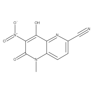 8-Hydroxy-5-methyl-7-nitro-6-oxo-5,6-dihydro-1,5-naphthyridine-2-carbonitrile结构式