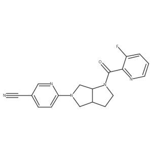 6-[1-(3-Fluoropyridine-2-carbonyl)-octahydropyrrolo[3,4-b]pyrrol-5-yl]pyridine-3-carbonitrile Structure