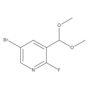 5-Bromo-3-(dimethoxymethyl)-2-fluoropyridine结构式