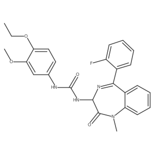3-(4-ethoxy-3-methoxyphenyl)-1-[5-(2-fluorophenyl)-1-methyl-2-oxo-2,3-dihydro-1H-1,4-benzodiazepin-3-yl]urea Structure