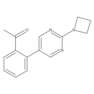 1-{2-[2-(Azetidin-1-yl)pyrimidin-5-yl]phenyl}ethan-1-one结构式