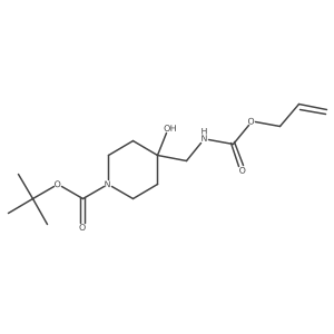 Tert-butyl 4-hydroxy-4-({[(prop-2-en-1-yloxy)carbonyl]amino}methyl)piperidine-1-carboxylate结构式