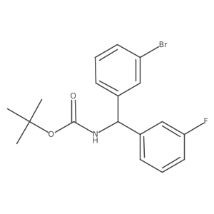 tert-butyl N-[(3-bromophenyl)(3-fluorophenyl)methyl]carbamate结构式