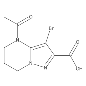 4-acetyl-3-bromo-4H,5H,6H,7H-pyrazolo[1,5-a]pyrimidine-2-carboxylic acid结构式