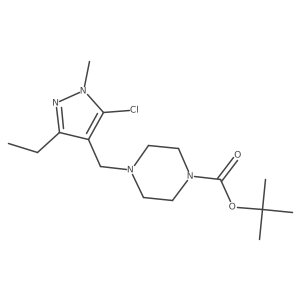 tert-butyl 4-[(5-chloro-3-ethyl-1-methyl-1H-pyrazol-4-yl)methyl]piperazine-1-carboxylate Structure
