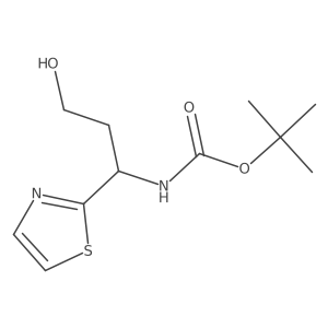 tert-butyl N-[(1R)-3-hydroxy-1-(1,3-thiazol-2-yl)propyl]carbamate结构式