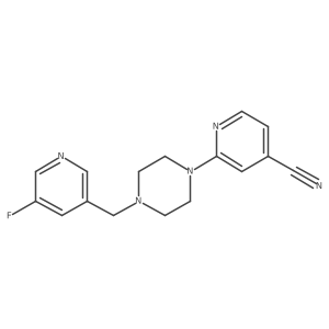 2-{4-[(5-Fluoropyridin-3-yl)methyl]piperazin-1-yl}pyridine-4-carbonitrile Structure