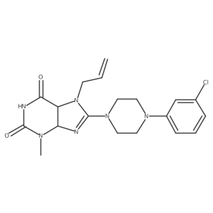 8-[4-(3-Chlorophenyl)piperazin-1-yl]-3-methyl-7-prop-2-enyl-4,5-dihydropurine-2,6-dione结构式