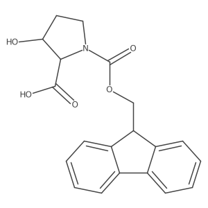 (2S,3R)-1-(((9H-Fluoren-9-YL)methoxy)carbonyl)-3-hydroxypyrrolidine-2-carboxylic acid Structure