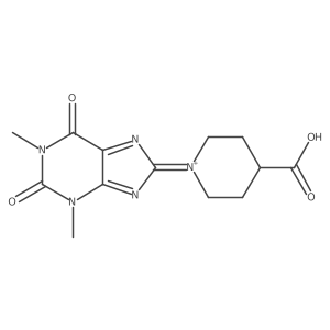 1-(1,3-Dimethyl-2,6-dioxopurin-8-ylidene)piperidin-1-ium-4-carboxylic acid结构式