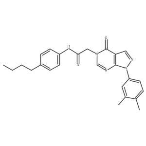 N-(4-butylphenyl)-2-(1-(3,4-dimethylphenyl)-4-oxo-1H-pyrazolo[3,4-d]pyrimidin-5(4H)-yl)acetamide结构式