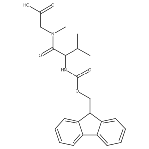 2-[(2S)-2-({[(9H-fluoren-9-yl)methoxy]carbonyl}amino)-N,3-dimethylbutanamido]acetic acid结构式