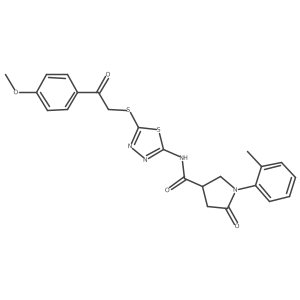 N-(5-((2-(4-methoxyphenyl)-2-oxoethyl)thio)-1,3,4-thiadiazol-2-yl)-5-oxo-1-(o-tolyl)pyrrolidine-3-carboxamide Structure