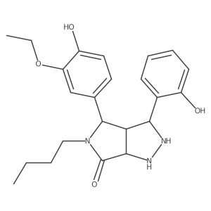 5-Butyl-4-(3-ethoxy-4-hydroxyphenyl)-3-(2-hydroxyphenyl)-1,2,3,3a,4,6a-hexahydropyrrolo[3,4-c]pyrazol-6-one Structure