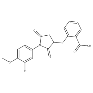 2-((1-(3-Chloro-4-methoxyphenyl)-2,5-dioxopyrrolidin-3-yl)thio)benzoic acid Structure
