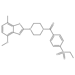 (4-(Ethylsulfonyl)phenyl)(4-(4-methoxy-7-methylbenzo[d]thiazol-2-yl)piperazin-1-yl)methanone Structure