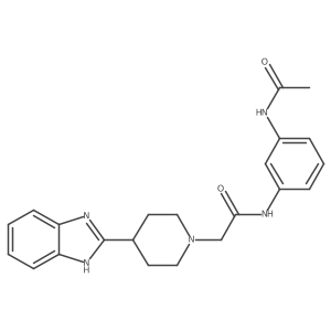 2-(4-(1H-benzo[d]imidazol-2-yl)piperidin-1-yl)-N-(3-acetamidophenyl)acetamide Structure