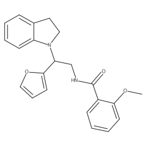 N-(2-(furan-2-yl)-2-(indolin-1-yl)ethyl)-2-methoxybenzamide Structure