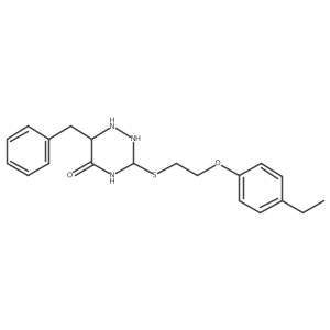 6-Benzyl-3-[2-(4-ethylphenoxy)ethylsulfanyl]-1,2,4-triazinan-5-one结构式