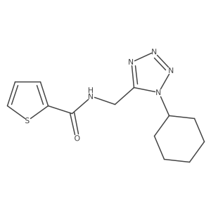 N-((1-cyclohexyl-1H-tetrazol-5-yl)methyl)thiophene-2-carboxamide结构式