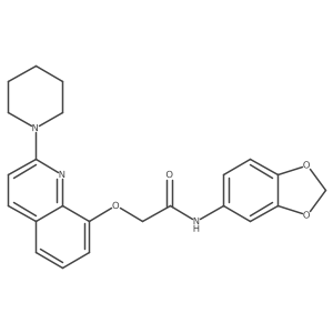 N-(benzo[d][1,3]dioxol-5-yl)-2-((2-(piperidin-1-yl)quinolin-8-yl)oxy)acetamide Structure