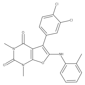 5-(3,4-dichlorophenyl)-1,3-dimethyl-6-(o-tolylamino)furo[2,3-d]pyrimidine-2,4(1H,3H)-dione Structure
