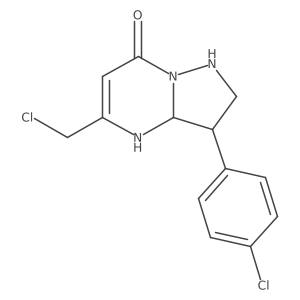 5-(chloromethyl)-3-(4-chlorophenyl)-2,3,3a,4-tetrahydro-1H-pyrazolo[1,5-a]pyrimidin-7-one结构式